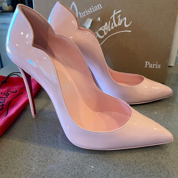 Christian Louboutin Hot Chick 100 Rosy Light Pink Patent Leather Heel Pump - Picture 14 of 16